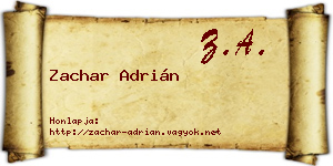 Zachar Adrián névjegykártya